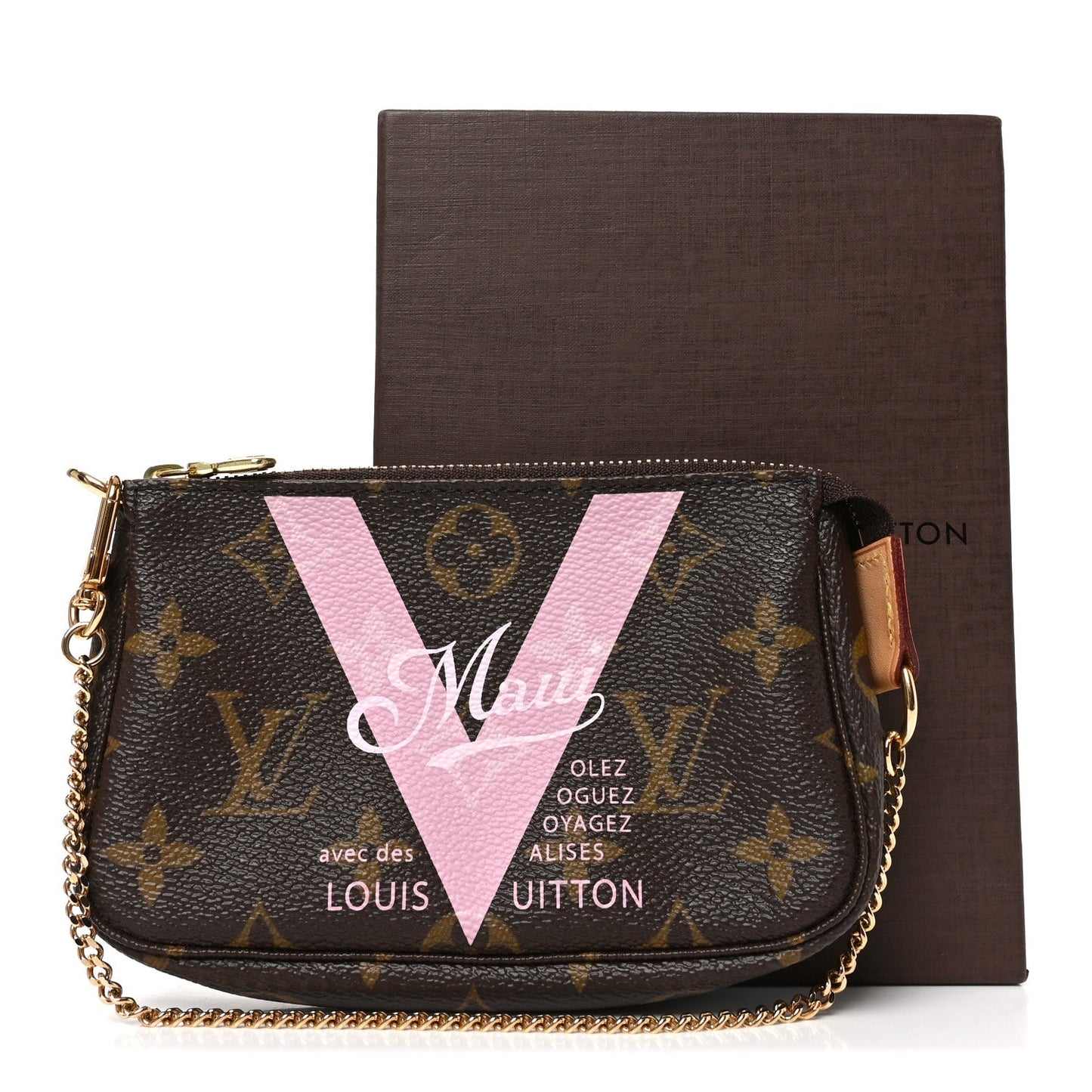 Monogram V Maui Mini Pochette Accessories Rose Ballerine