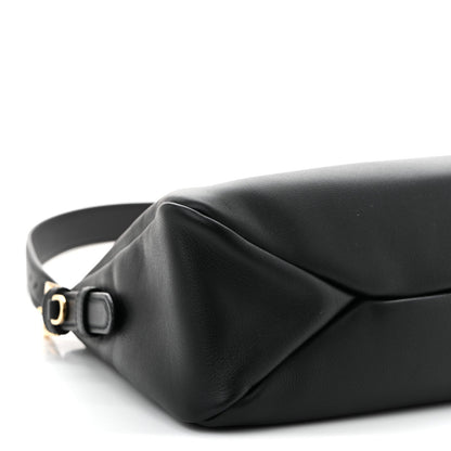 Soft Calfskin Large Aimée Shoulder Bag Black