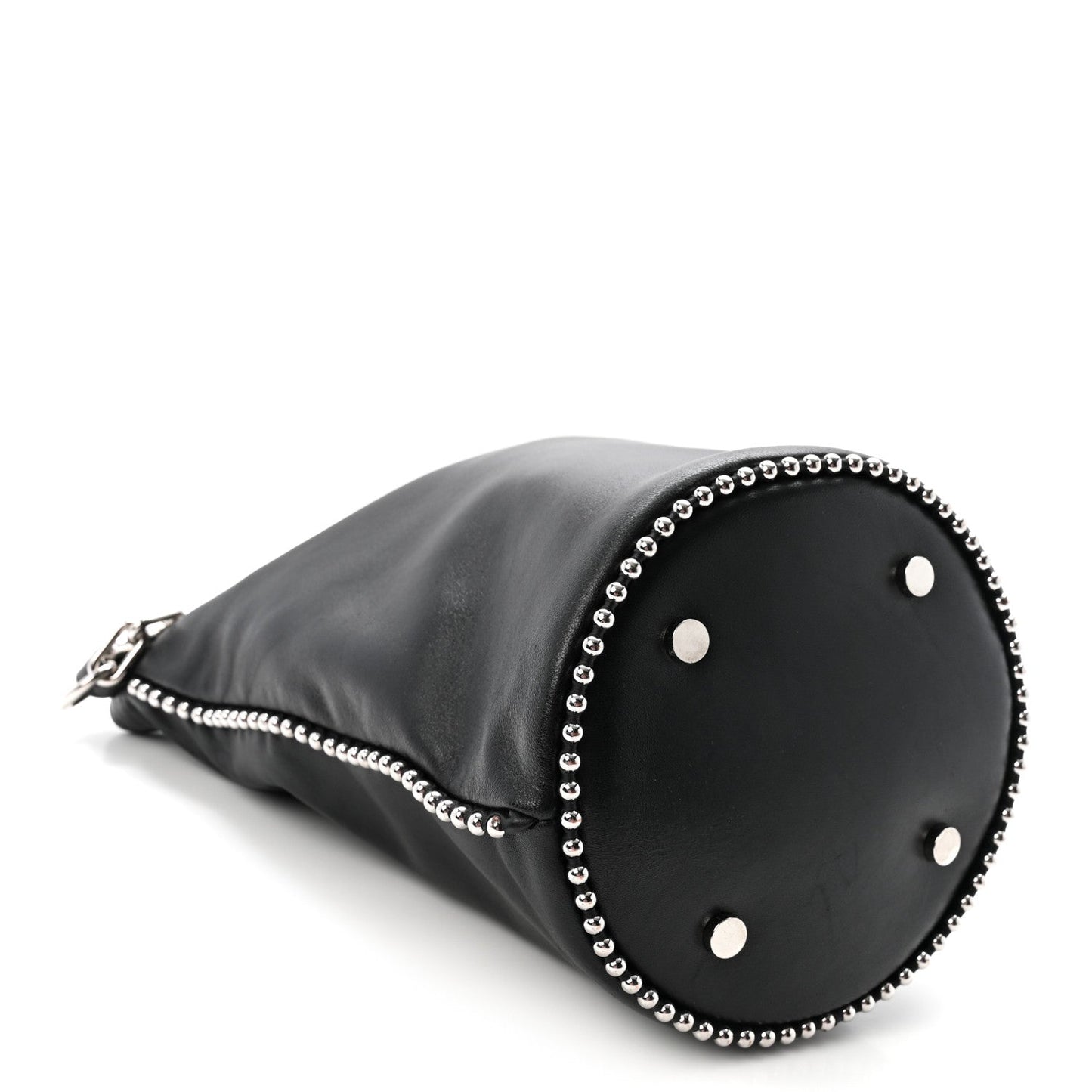 Lambskin Attica Chain Dry Sack Bucket Bag Black