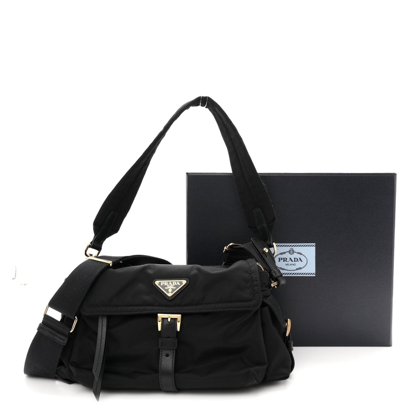 Re-Nylon Medium Explore Shoulder Bag Black