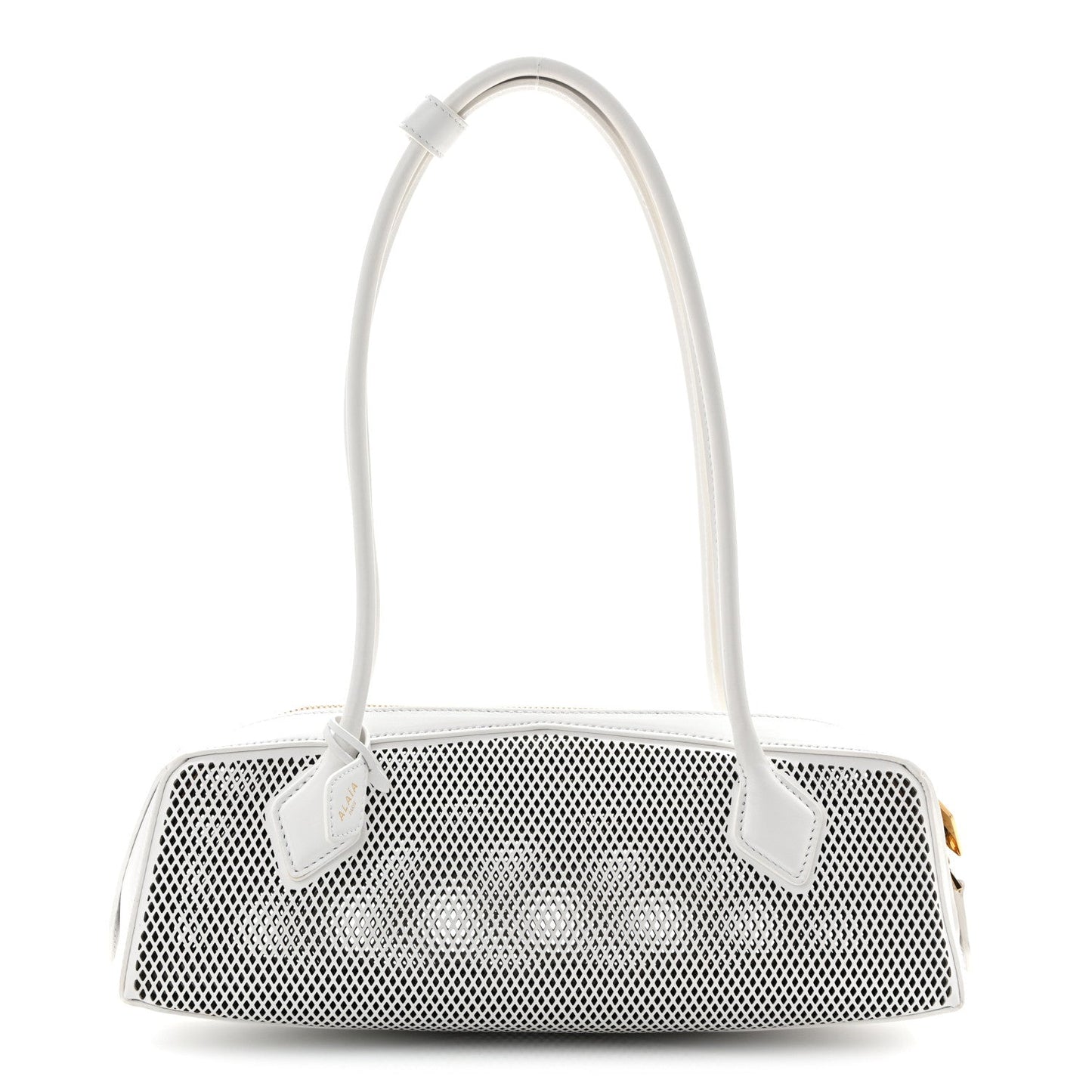 Fishnet Calfskin Laser Cut Medium Le Teckel Bag Blanc Optique