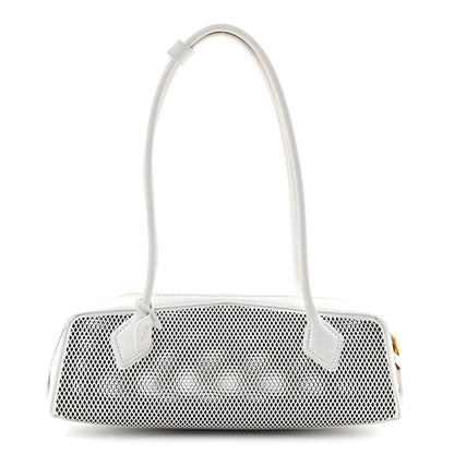 Fishnet Calfskin Laser Cut Medium Le Teckel Bag Blanc Optique