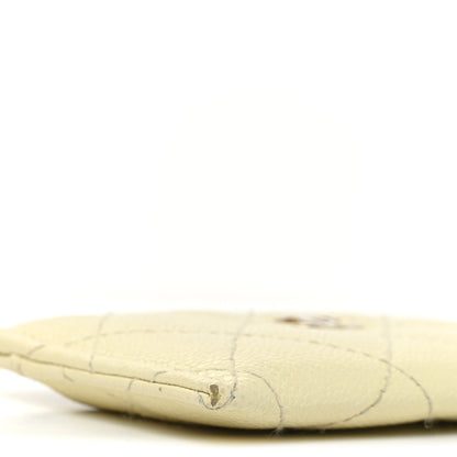 Caviar Quilted Card Holder Jaune