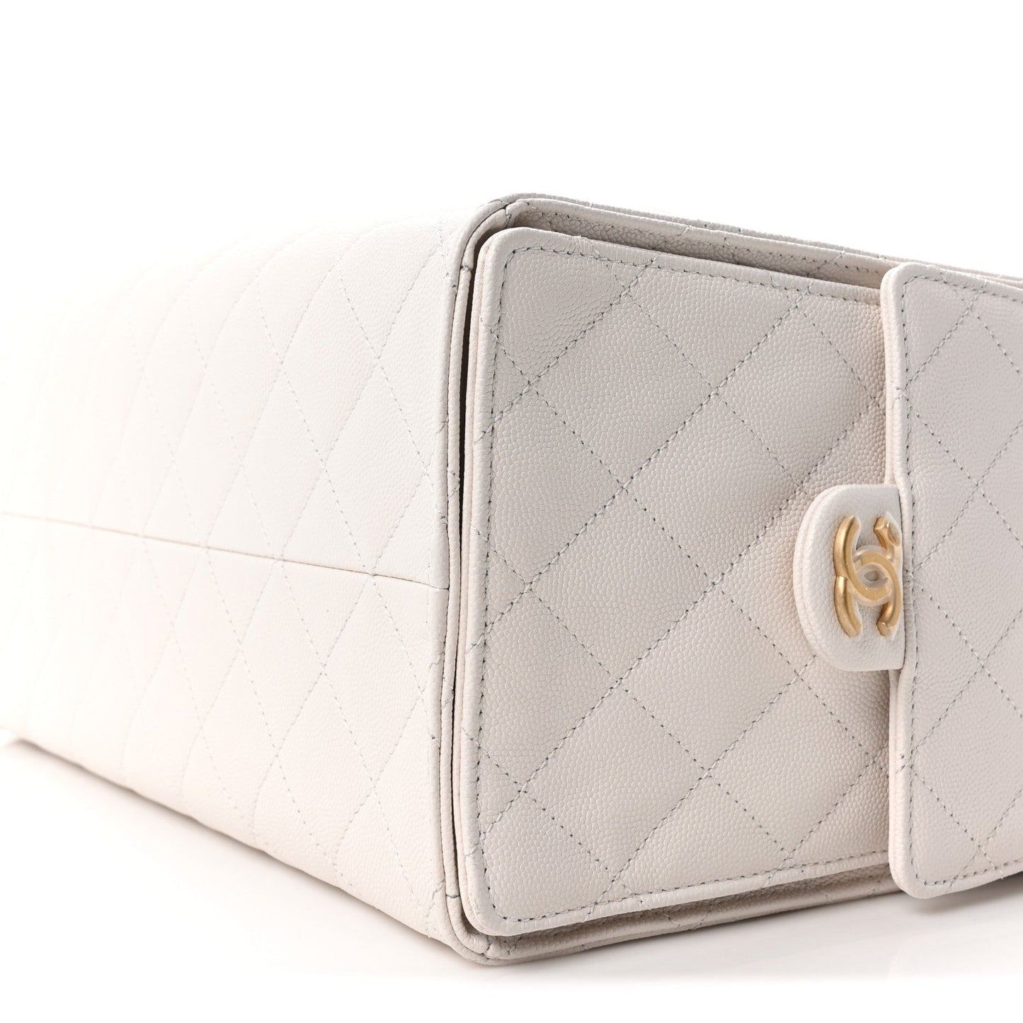 Caviar Quilted Medium Chanel 25 Handbag White