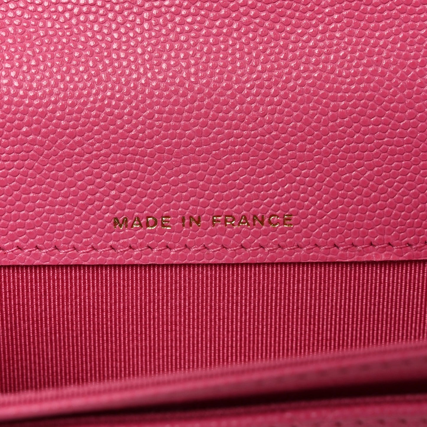 Caviar Quilted Flap Card Holder Wallet Pink