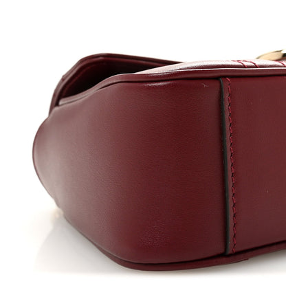 Calfskin Matelasse Mini GG Marmont Shoulder Bag Rosso Ancora