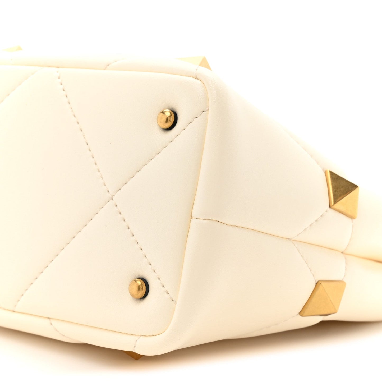 Nappa Small Roman Stud The Handle Bag Ivory