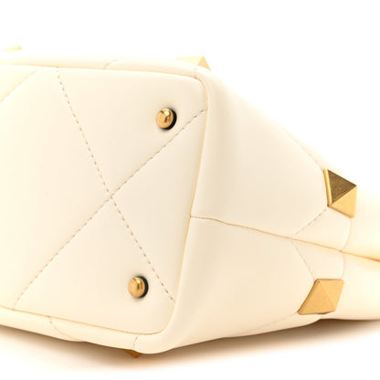 Nappa Small Roman Stud The Handle Bag Ivory