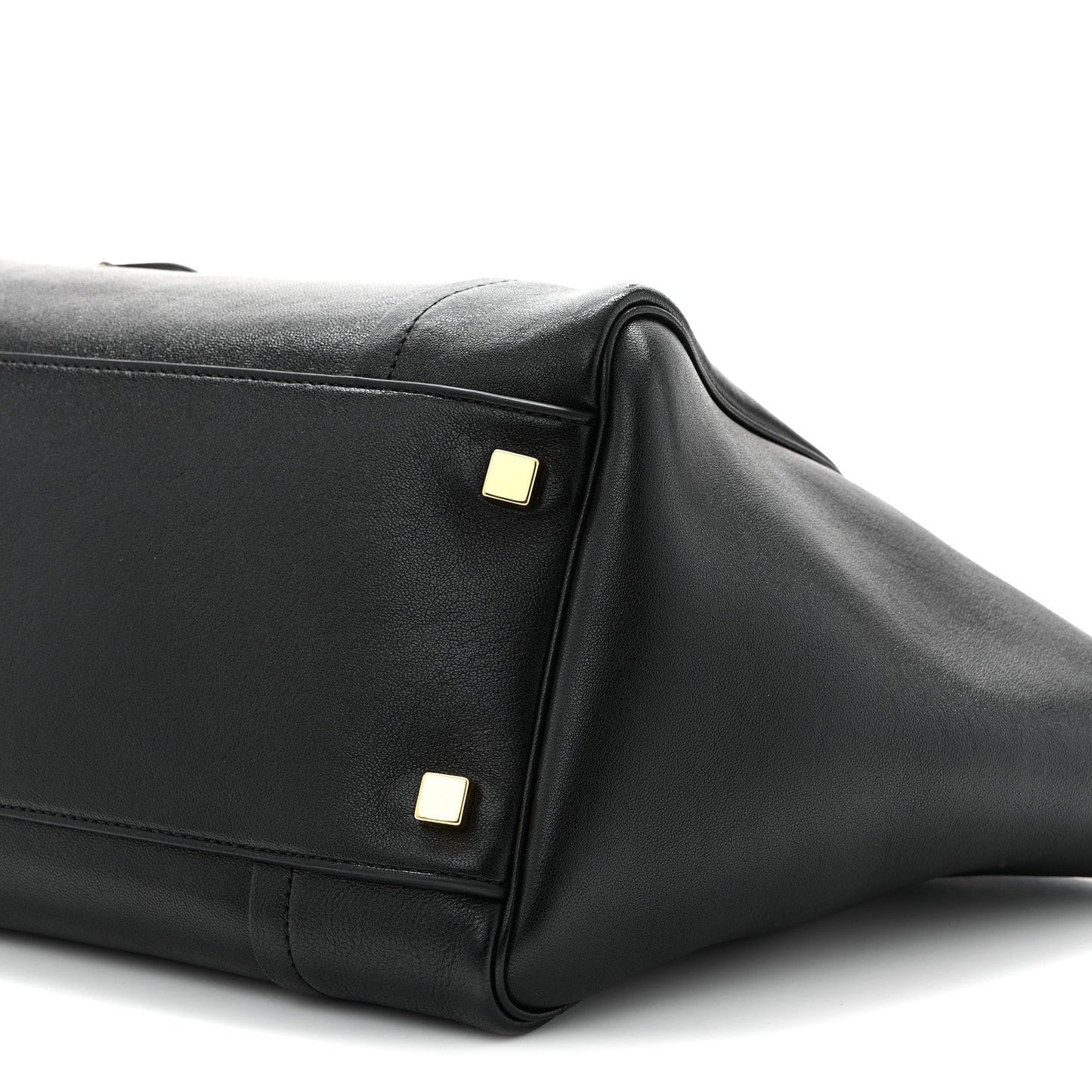Supple Shiny Lambskin Medium Smiling New Luggage Black