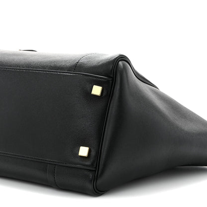 Supple Shiny Lambskin Medium Smiling New Luggage Black