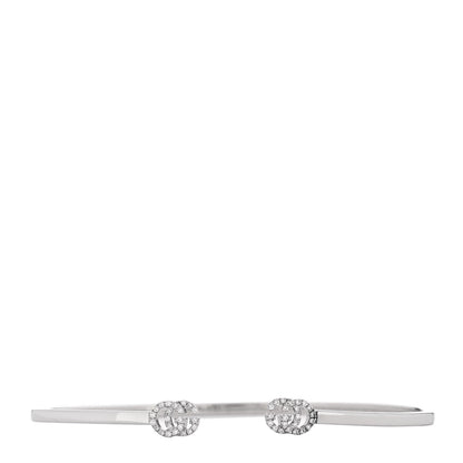 18K White Gold Diamond GG Running Cuff Bracelet