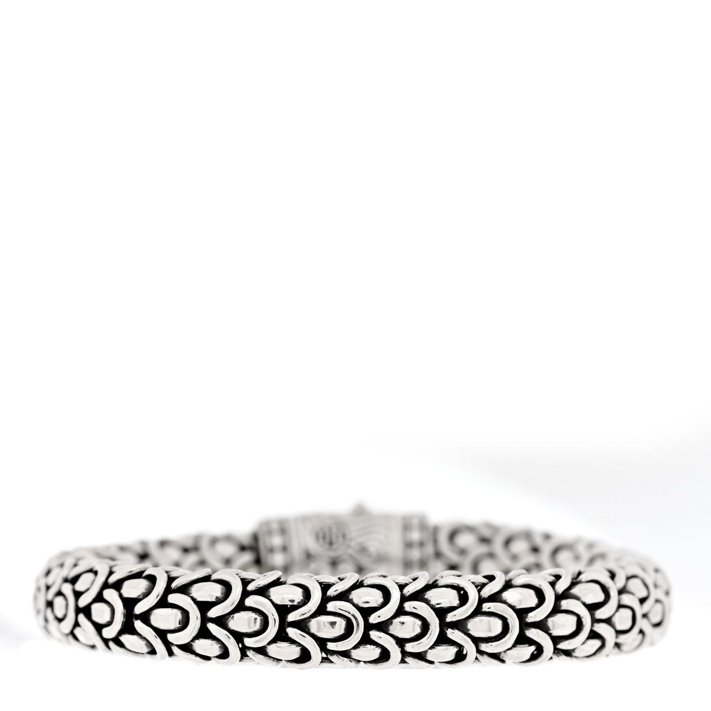 Sterling Silver 18K Yellow Gold Diamond 11mm Naga Bracelet