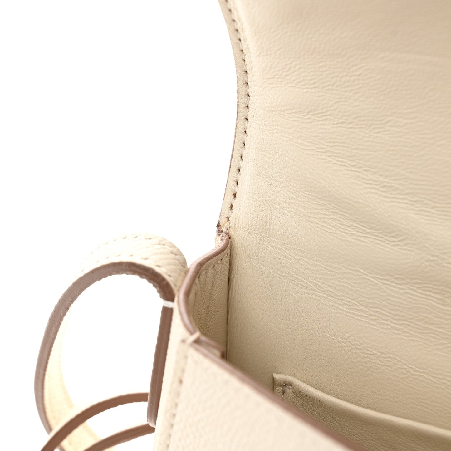 Grained Calfskin Small Trotteur White