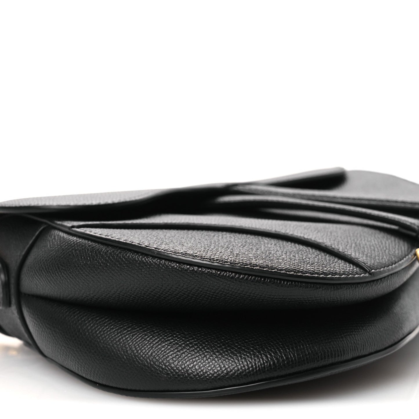 Grained Calfskin Saddle Bag Black