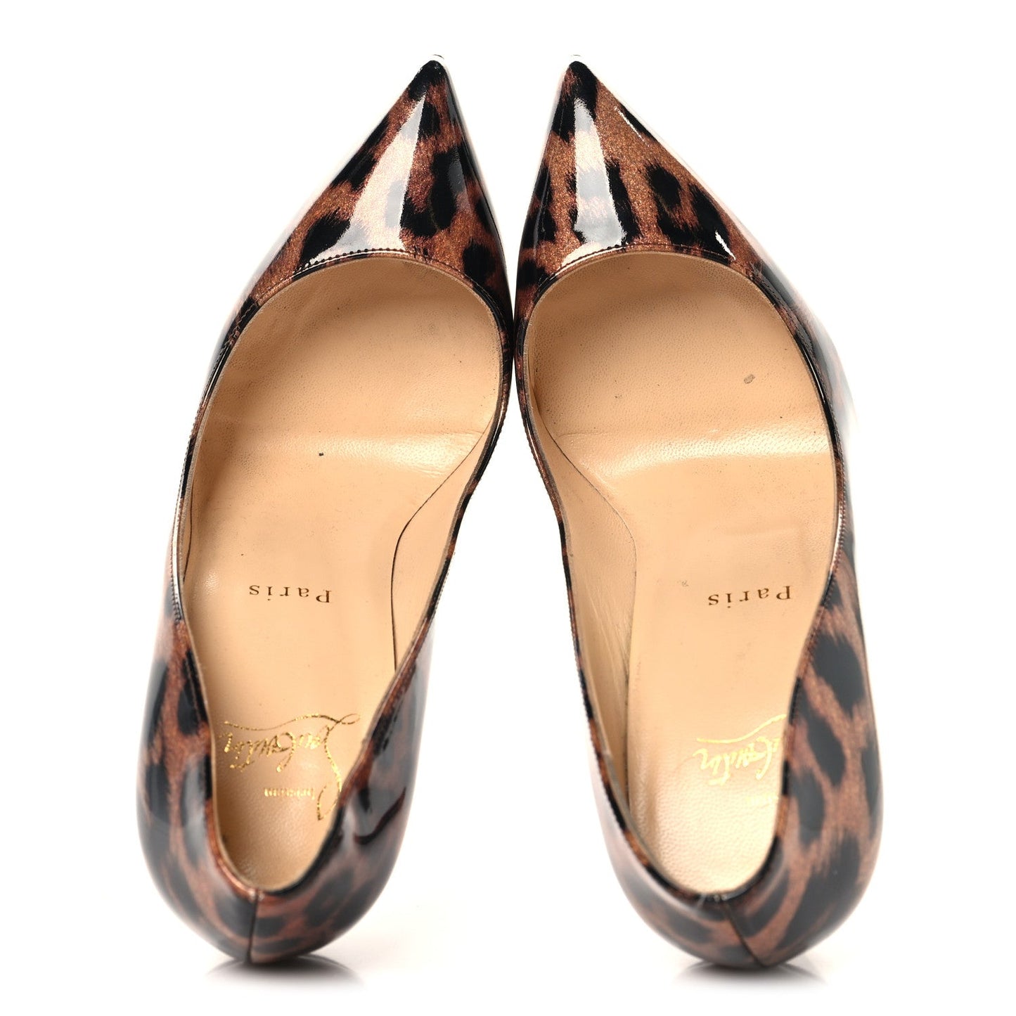 Patent Glitter Leopard Print Pigalle Follies 100 Pumps 38 Gold