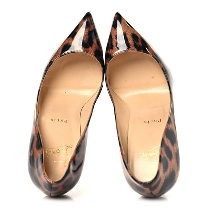 Patent Glitter Leopard Print Pigalle Follies 100 Pumps 38 Gold