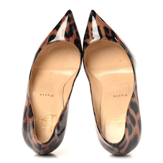 Patent Glitter Leopard Print Pigalle Follies 100 Pumps 38 Gold