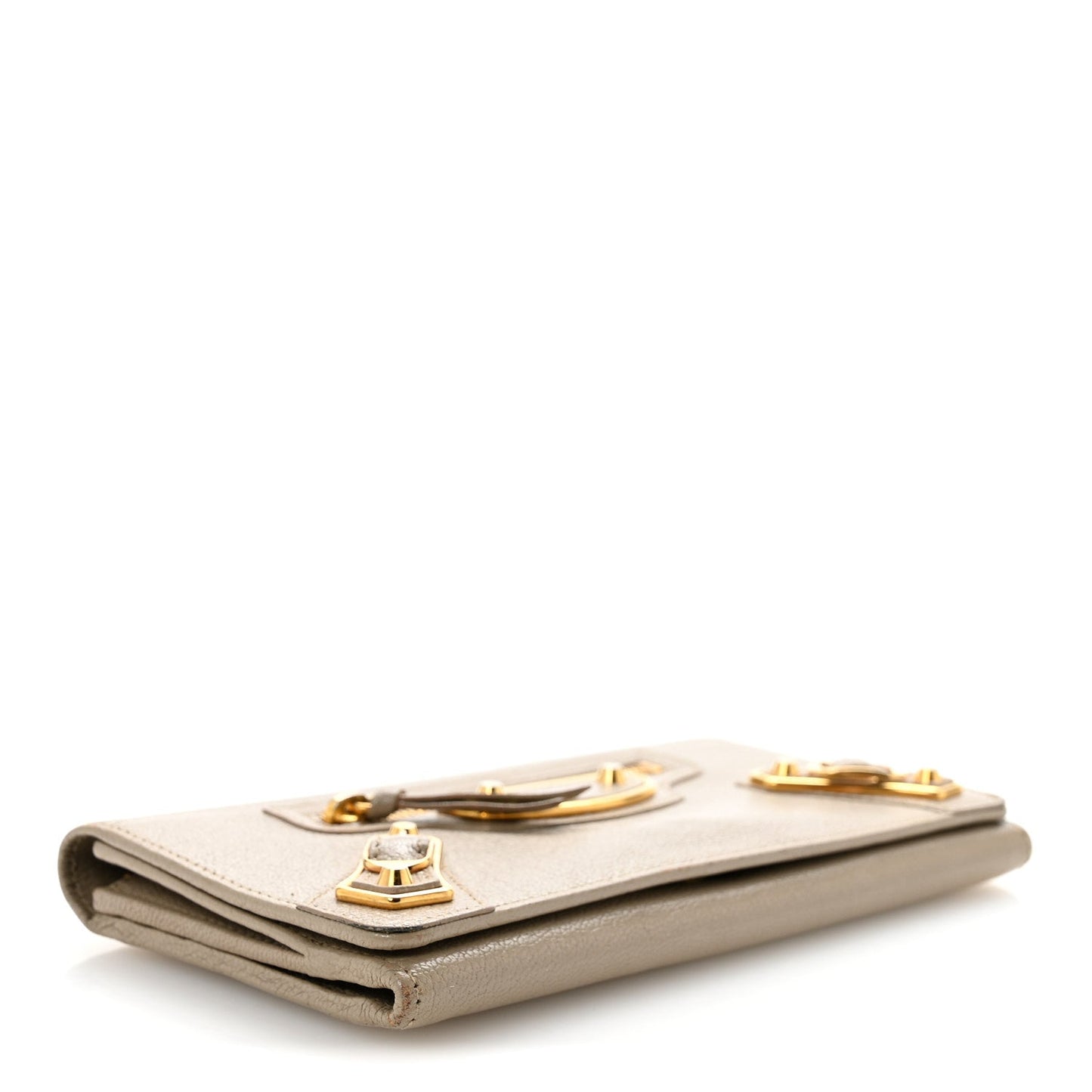 Chevre Gold Metallic Edge Hardware Money Wallet Rose de Sables