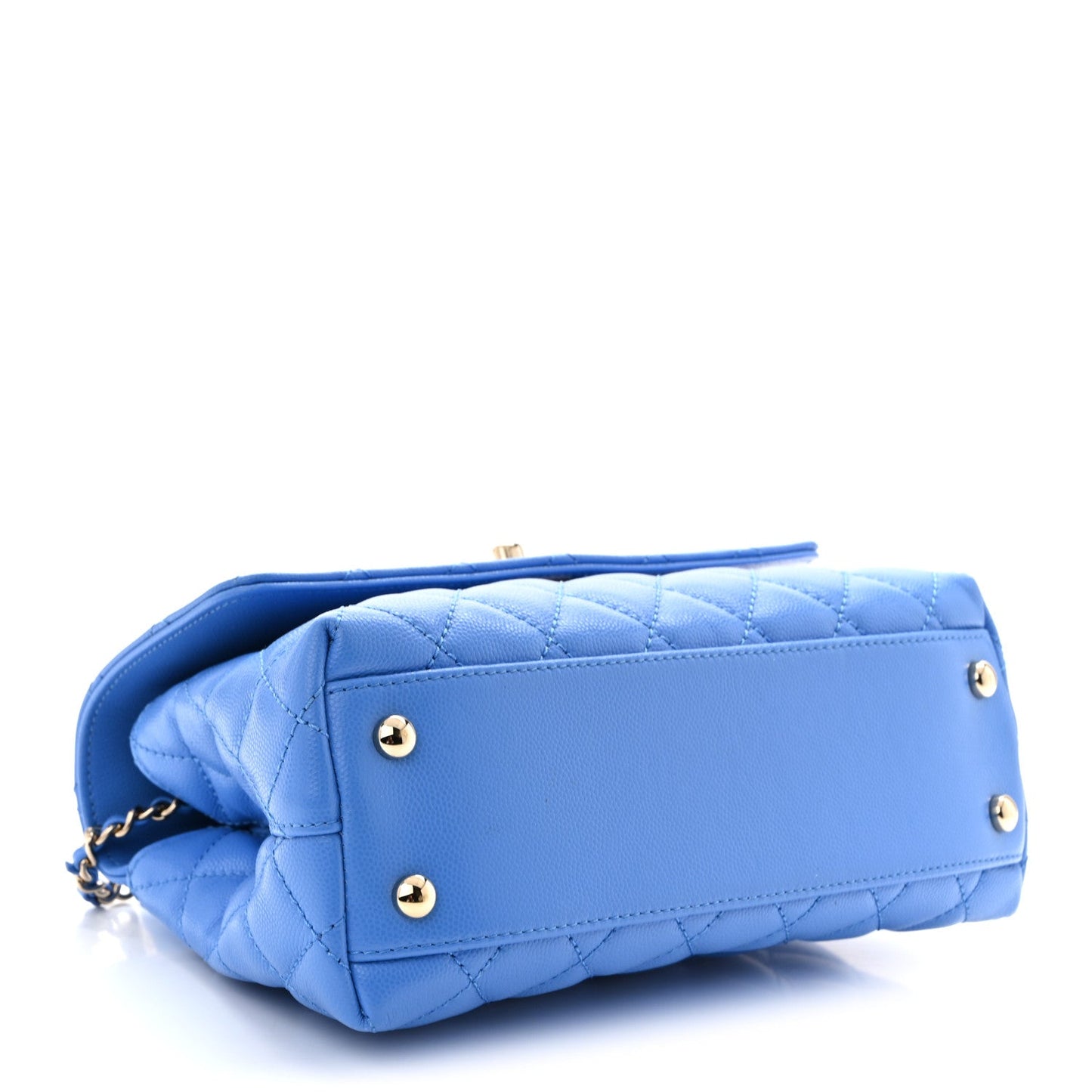 Caviar Quilted Mini Coco Handle Flap Blue