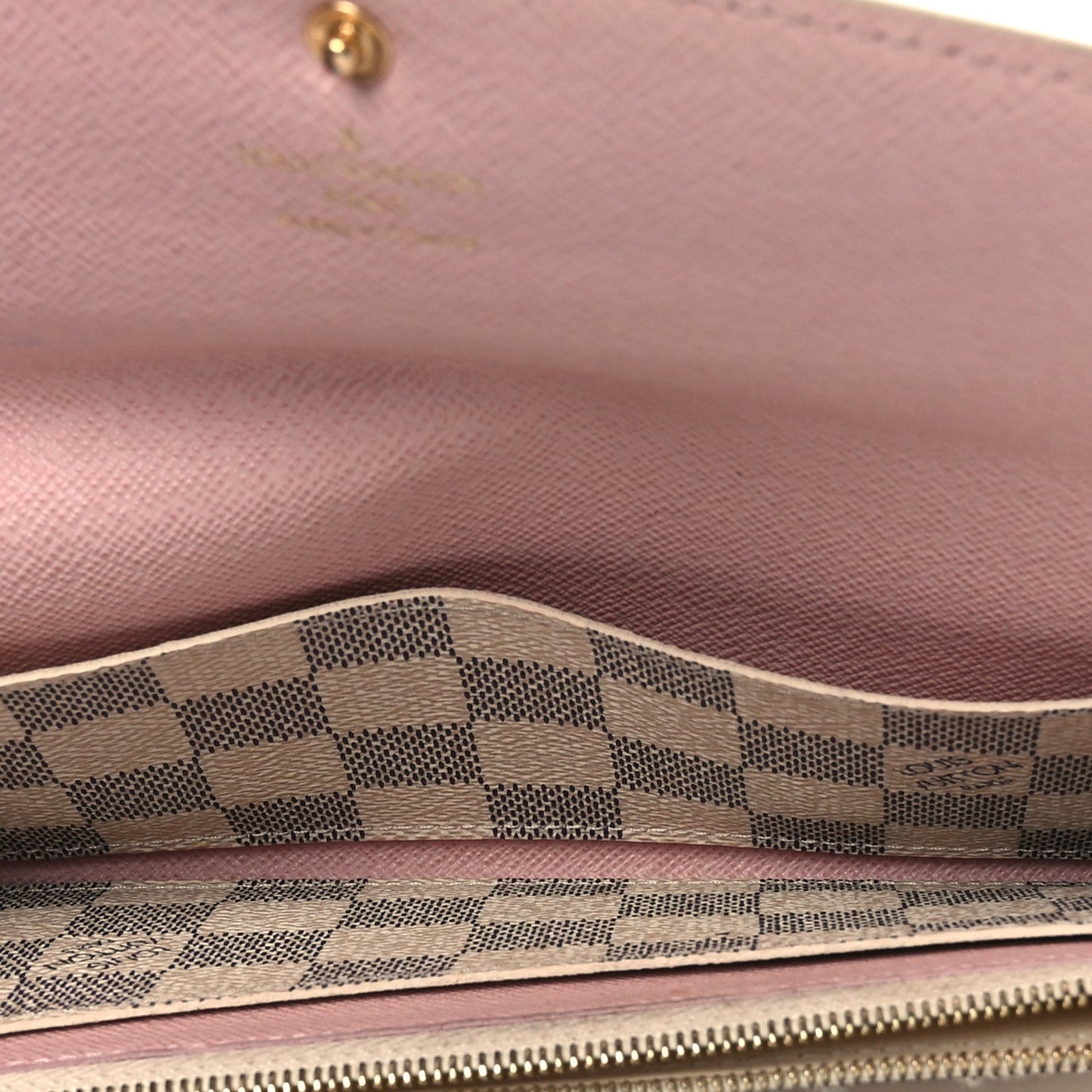 Damier Azur Emilie Wallet Rose Ballerine