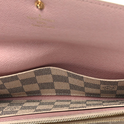 Damier Azur Emilie Wallet Rose Ballerine