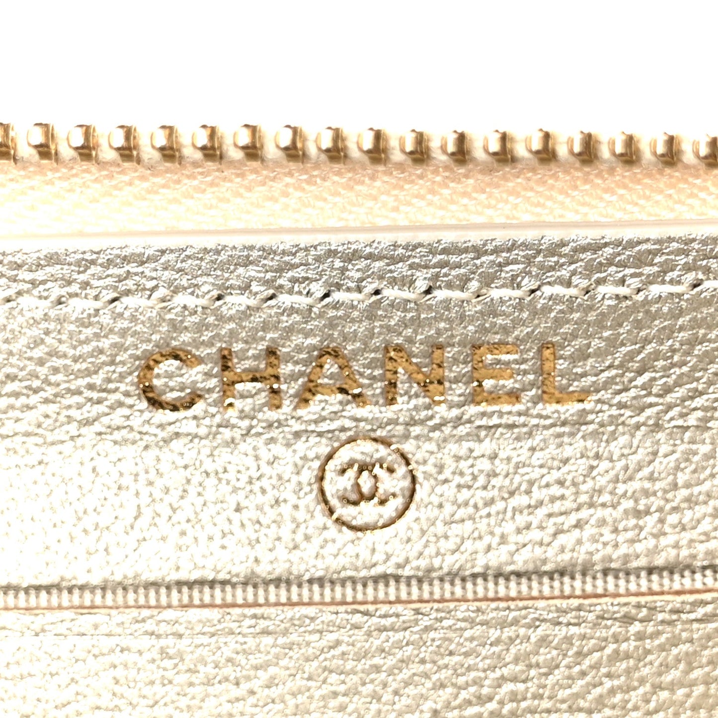 Metallic Sheepskin Chevron Quilted Medium Mademoiselle Vintage Zip Around Wallet Silver