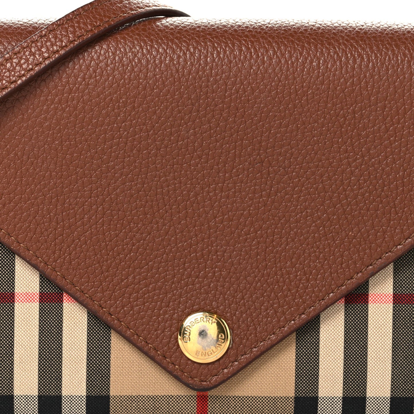 Grainy Calfskin Vintage Check Wallet With Detachable Strap Archive Beige Tan