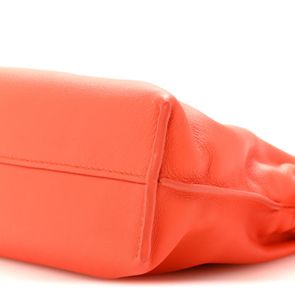 Nappa Calfskin Mini Flamenco Knot Clutch Sunrise Orange