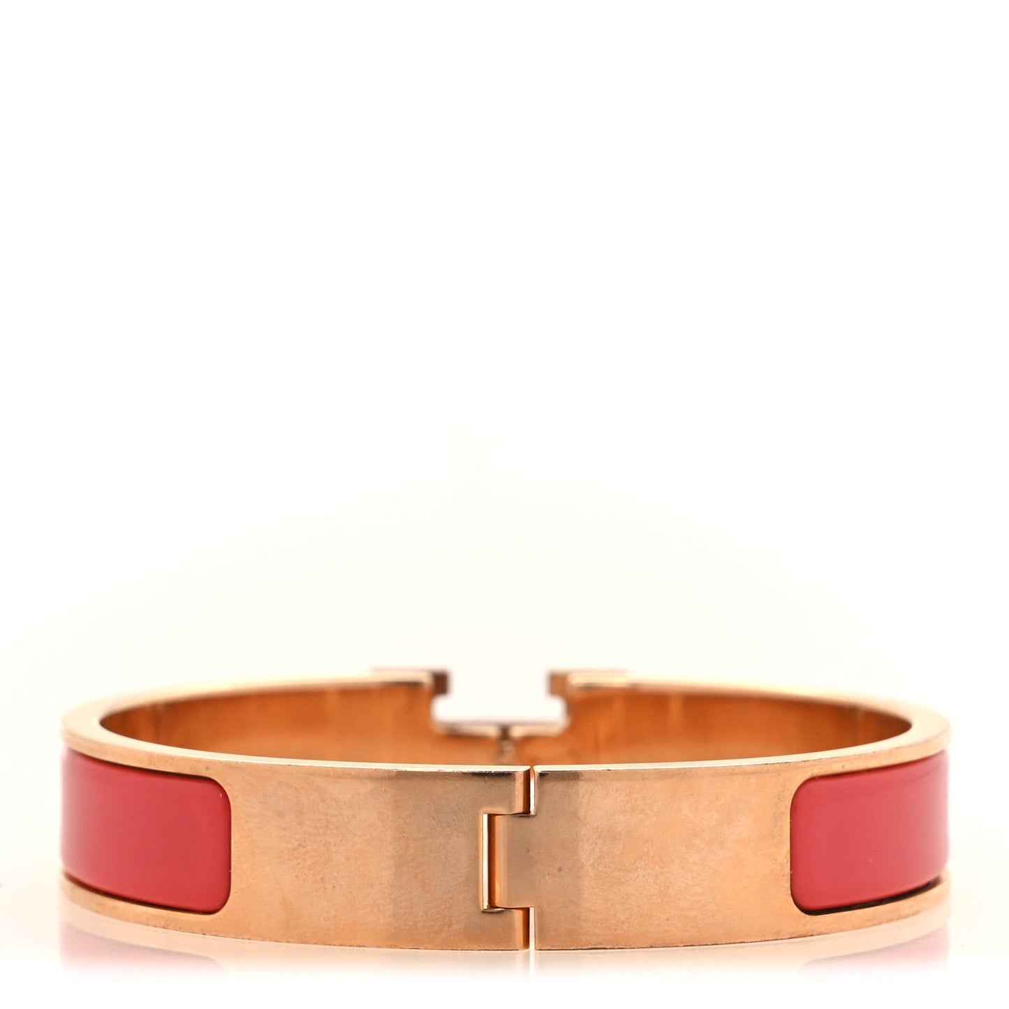 Enamel Narrow Clic Clac H Bracelet PM Rouge Corail
