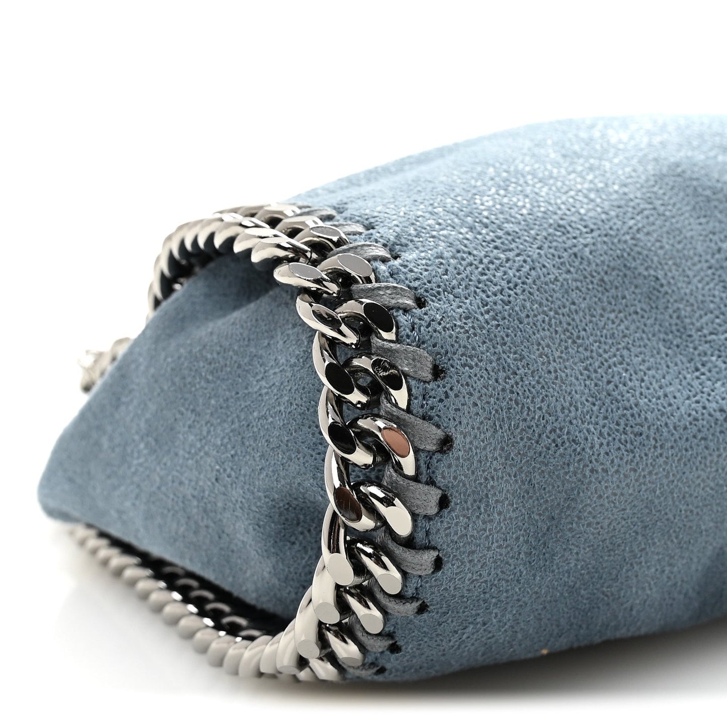 Shaggy Deer Mini Falabella Fold Over Tote Light Blue