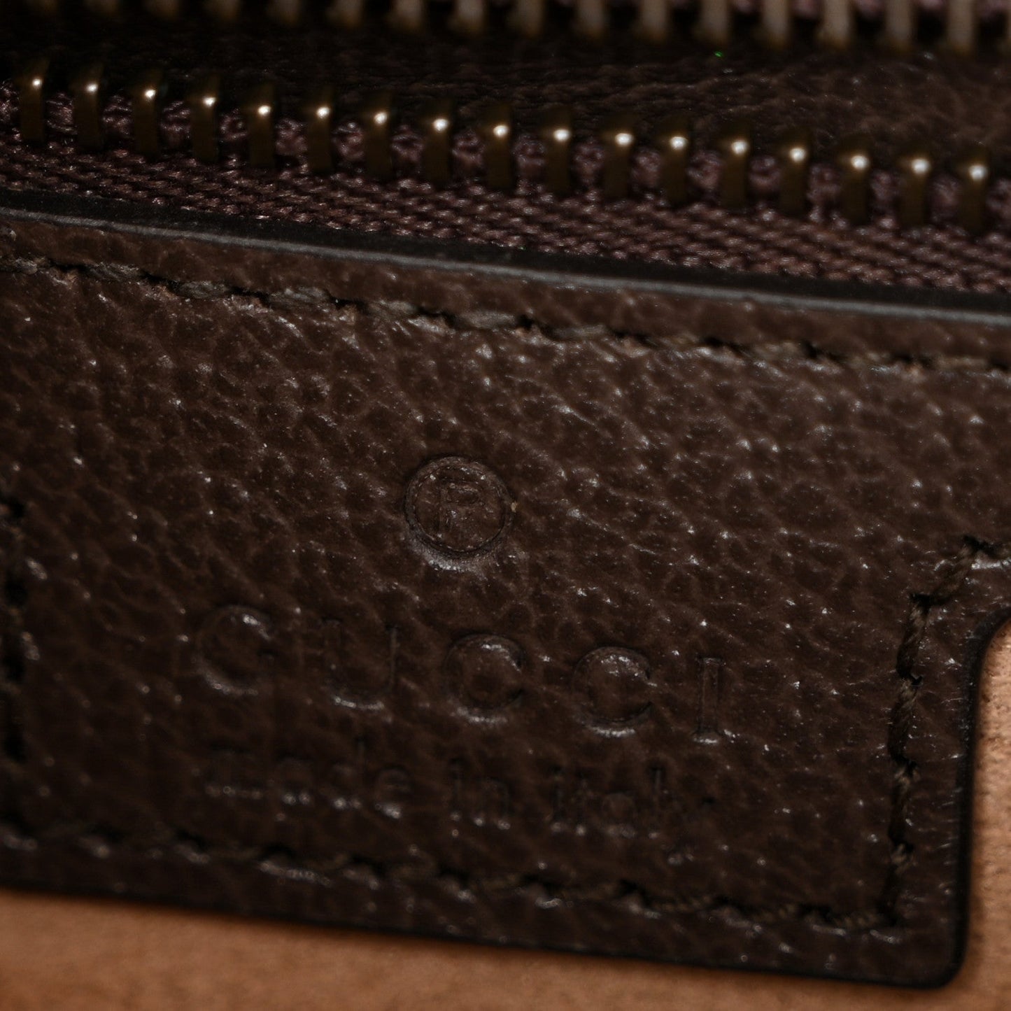 GG Supreme Monogram Textured Dollar Calfskin Web Small Ophidia Padlock Top Handle Bag Beige Ebony New Acero