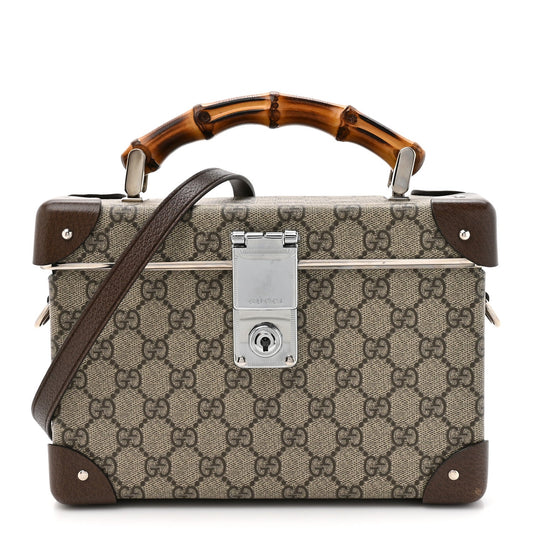 GG Supreme Monogram Globe-Trotter Beauty Case Brown