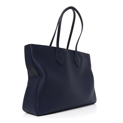 Calfskin Medium Star Tote New Navy