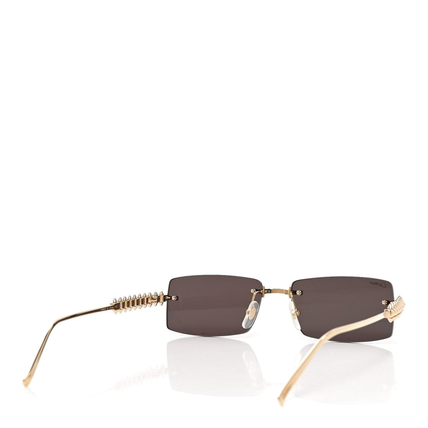 Clash De Cartier Rectangular Sunglasses Smoke Gold
