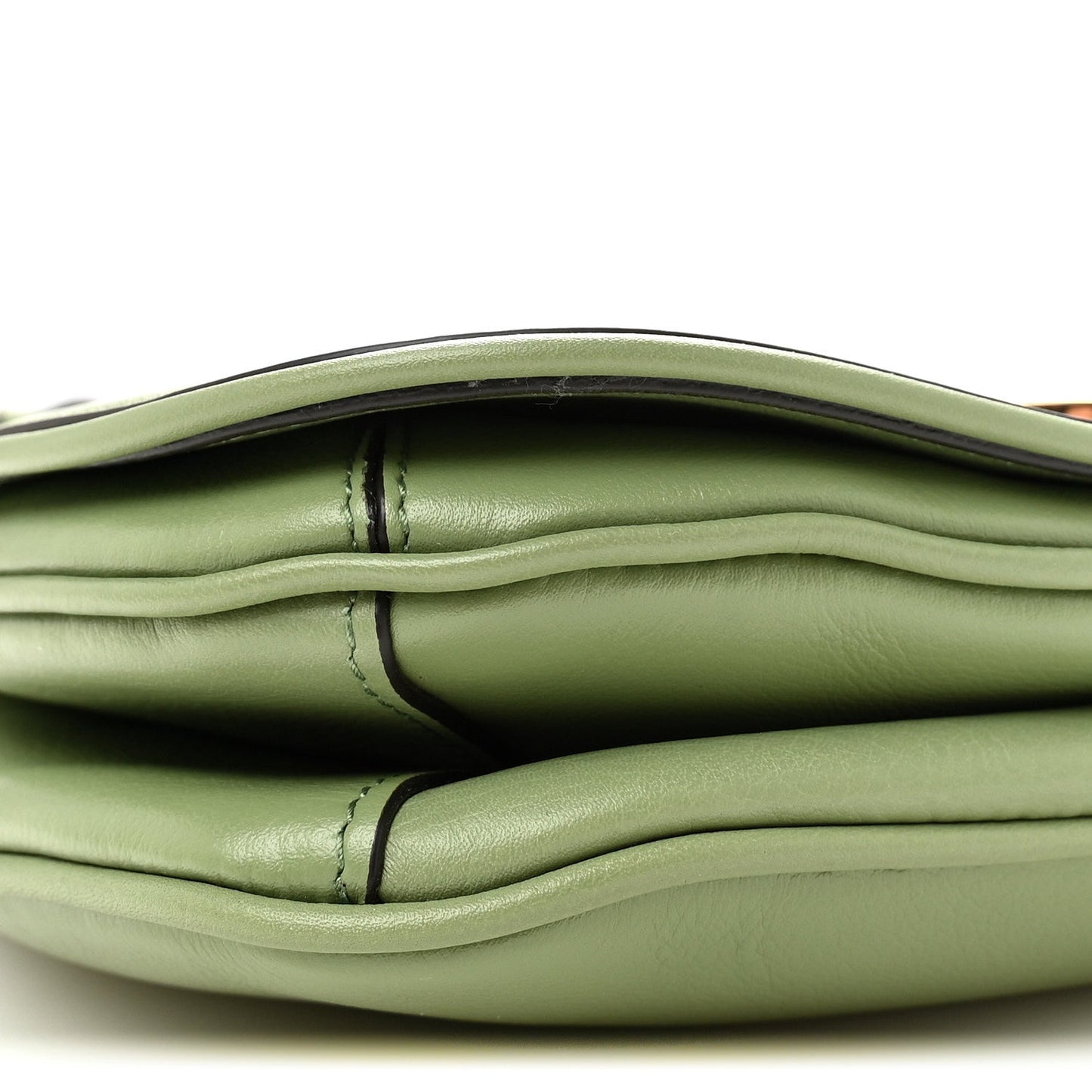 Roxy Calfskin Web Medium Blondie Top Handle Shoulder Flap Bag Salamander Green