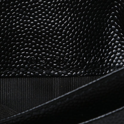 Grain De Poudre Matelasse Chevron Monogram Zipped Card Case Black