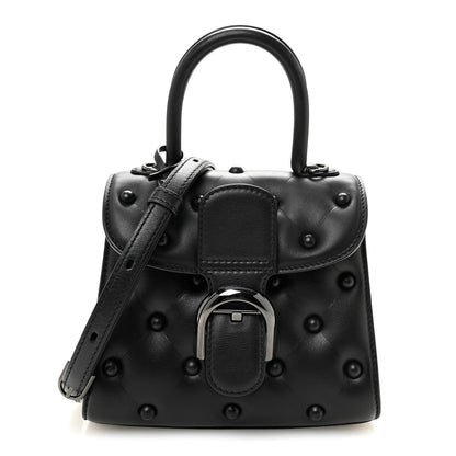 Grained Rodeo Calfskin Quilted Mini Brillant Satchel Black