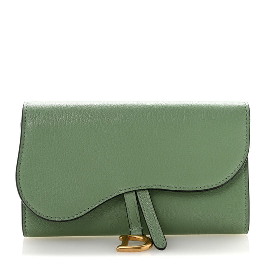 Goatskin Saddle Long Wallet Queen Mint