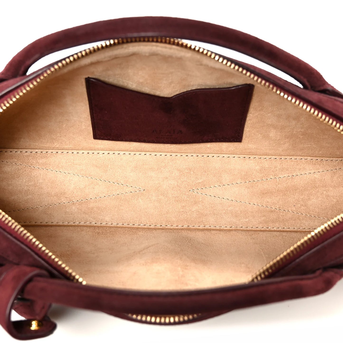 Alaia Suede Goatskin Teckel Clutch Rouge Grenat