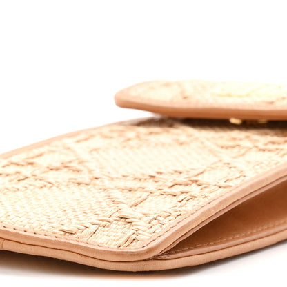 Raffia Cannage Phone Pouch Holder Natural