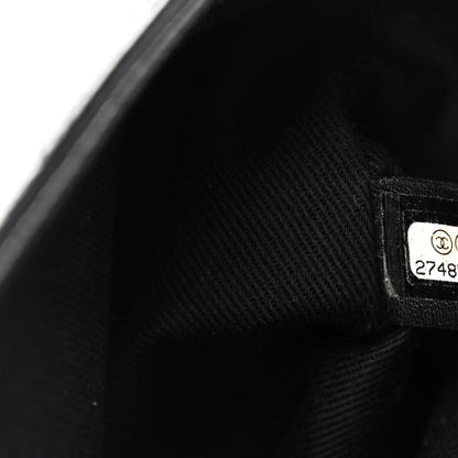 Caviar Diamond Stitched Small Top Handle Flap Black