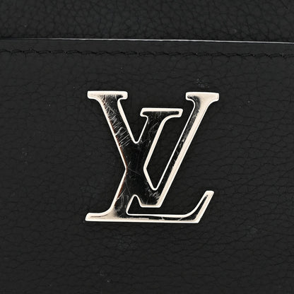 Calfskin Lockme Zippy Coin Purse Black