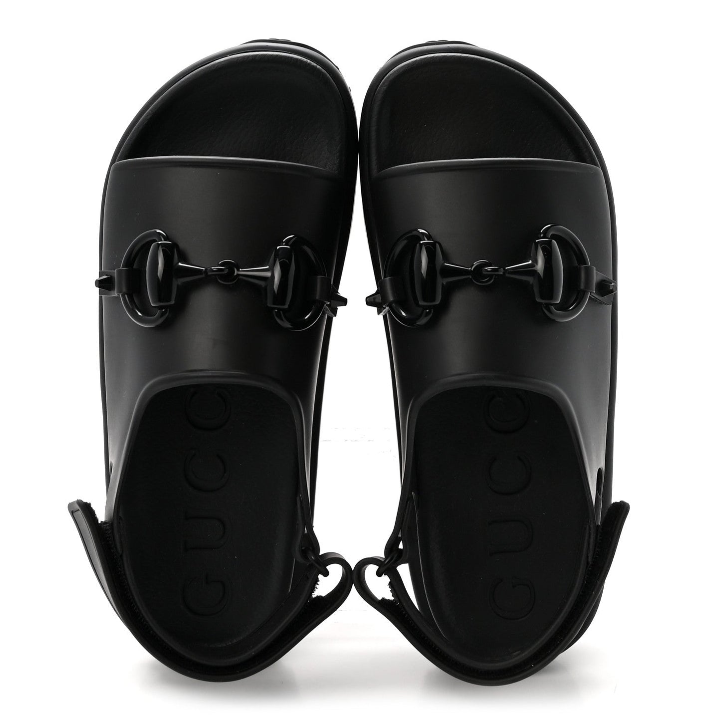 Soft Rubber Horsebit Touch Womens Strapped Sandals 38 Black