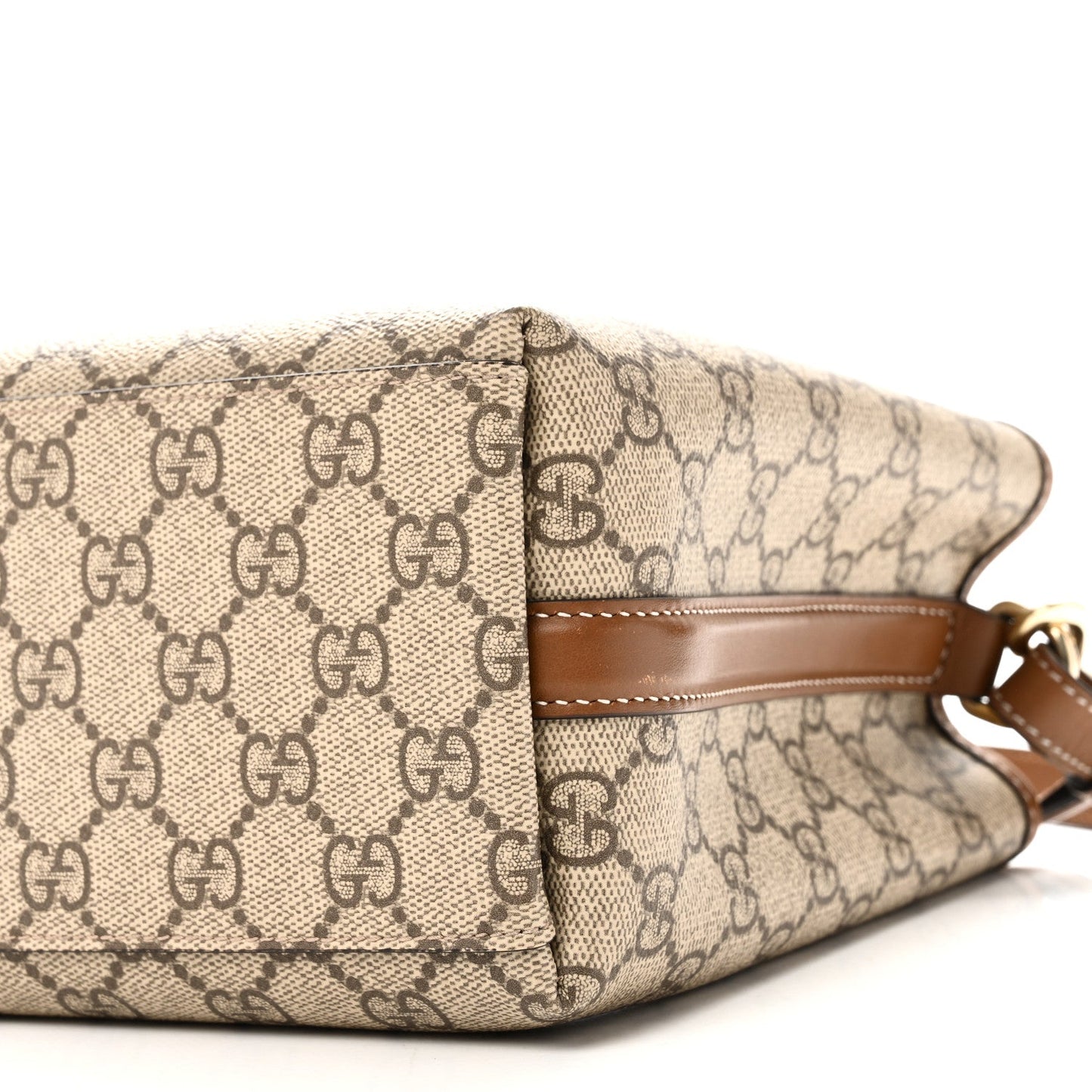 GG Supreme Monogram Emblem Small Shoulder Bag Beige Ebony Sundial