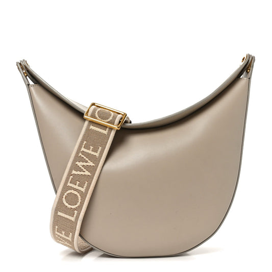 Satin Calfskin Jacquard Small Luna Bag Oat
