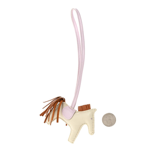 Milo Lambskin Grigri Rodeo Horse Bag Charm PM Craie Mauve Pale Gold