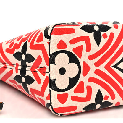 Monogram Giant Crafty Neverfull MM Creme Rouge Black