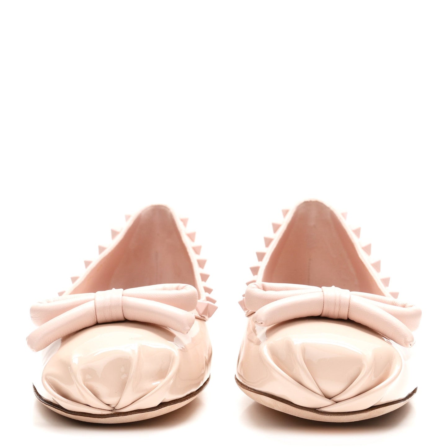 Patent Nappa Rockstud Ballerina Flats 40 Rose Quartz