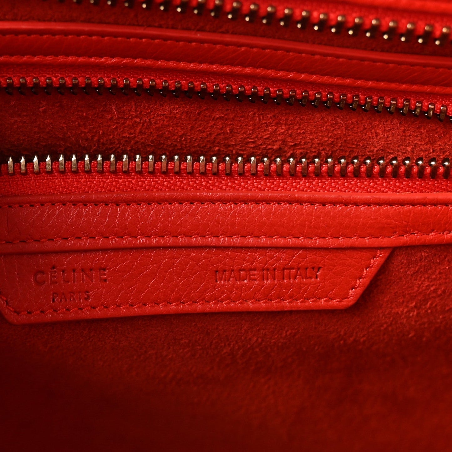 Drummed Calfskin Micro Luggage Vermillion