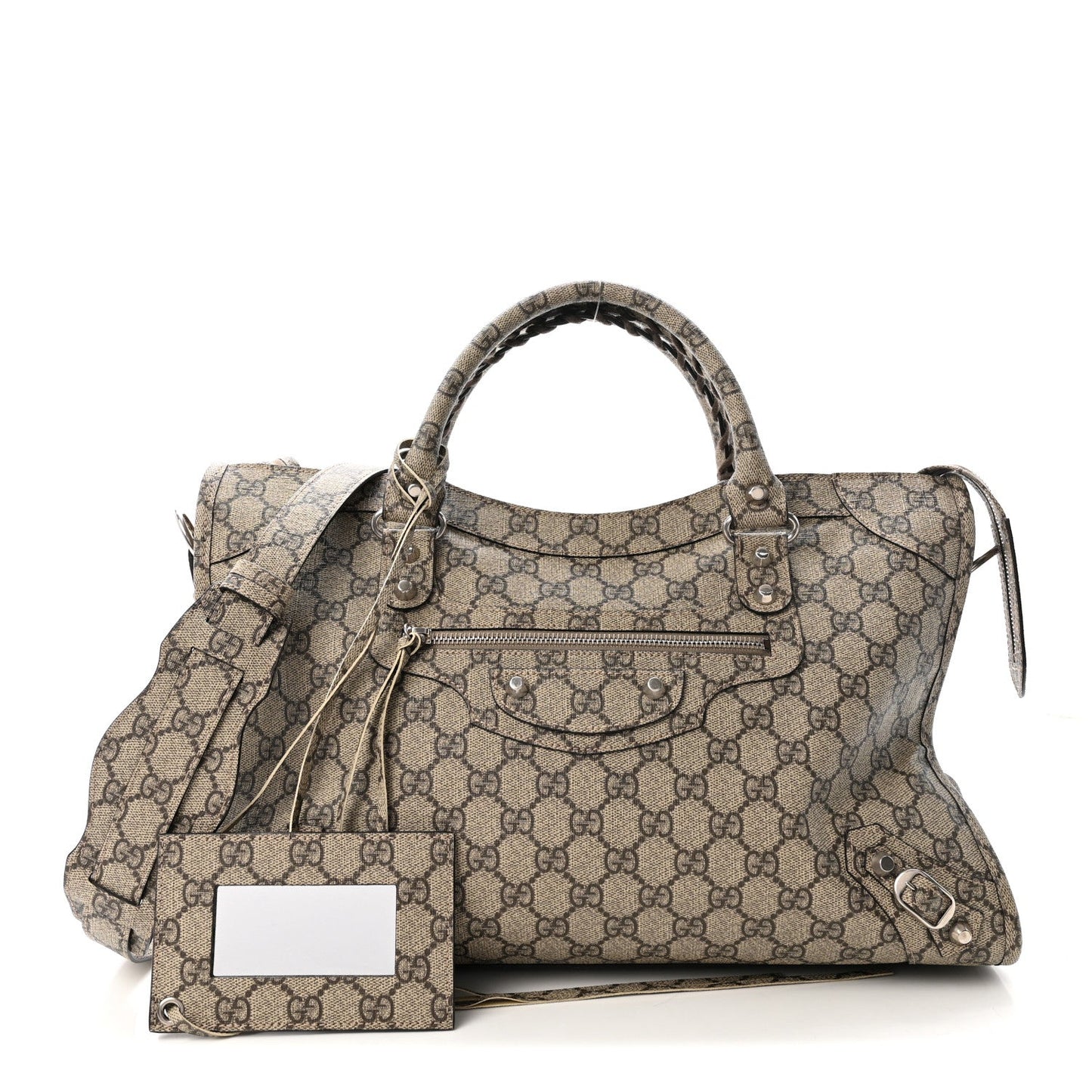 X GUCCI GG Supreme Monogram Neo Classic Silver Hardware City Beige Ebony